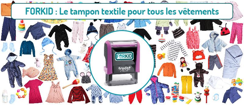Le tampon textile FORKID - Tamponnez vos vêtements